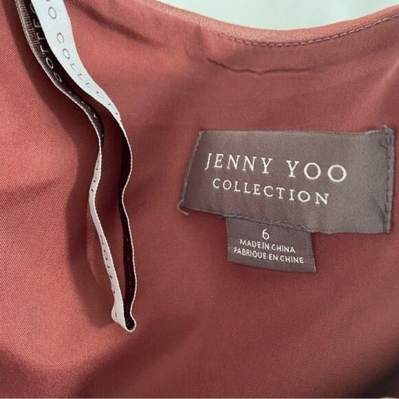 Jenny Yoo Bridesmaid Dress Inesse Maxi Spaghetti Strap A Line Cinnamon Rose 6 - Picture 7 of 9